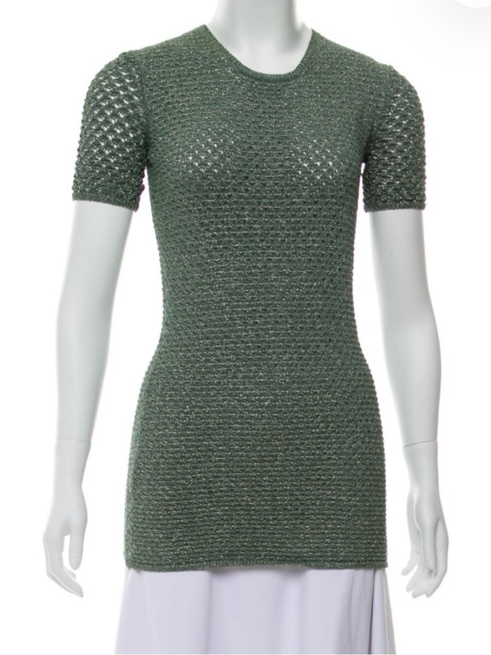 Chloe Olive Green Short-Sleeve Knit Top